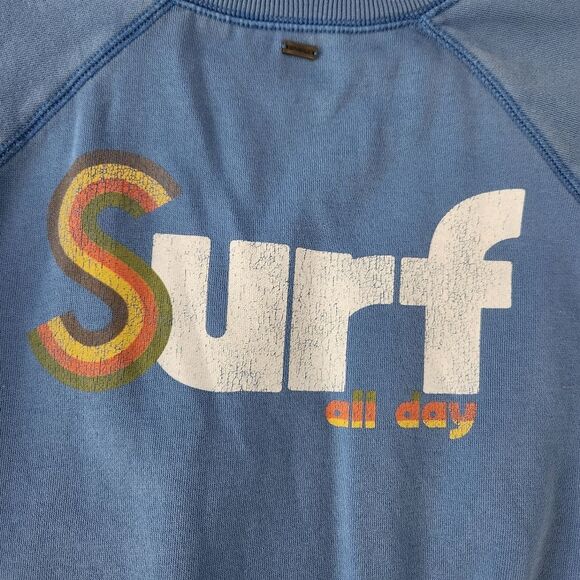 O'Neill Surf Light Blue Distressed Crewneck Sweatshirt Women's Size Medium - Picture 7 of 12